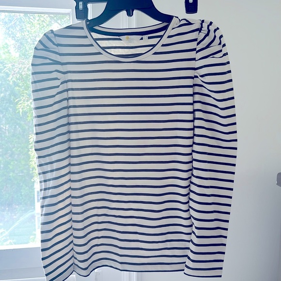 Boden Imogene Breton stripped shirt with puffy shoulders - Picture 2 of 8